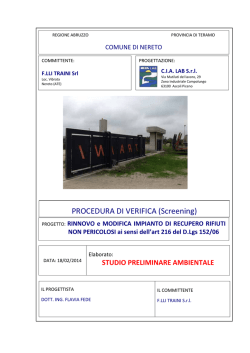 Studio Preliminare Ambientale TRAINI