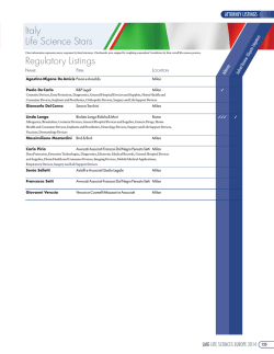 Italy Life Science Stars Regulatory Listings