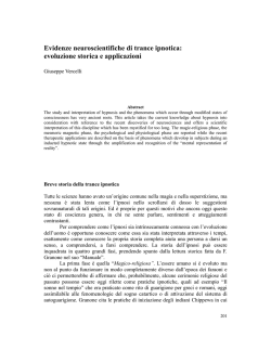 Evidenze neuroscientifiche di trance ipnotica: evoluzione storica e