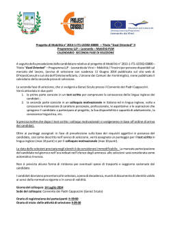Progetto di Mobilit&agrave; n&deg; 2013-1-IT1-LEO02-03800