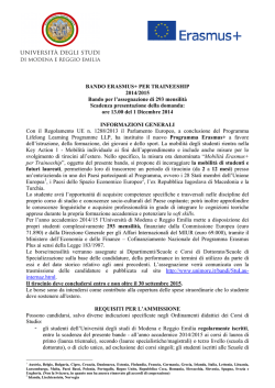 Erasmus+ per traineeship bando 20142015