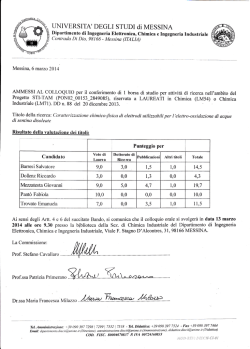 Ammessi al Colloquio - Universit&agrave; degli Studi di Messina