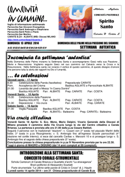 in CAMMiNO&hellip; &hellip; - comunitaspiritosanto.it