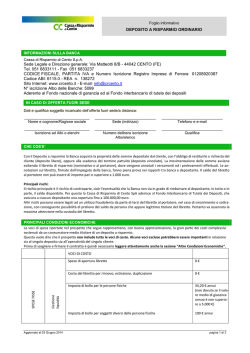 Deposito a Risparmio - Cassa di Risparmio di Cento