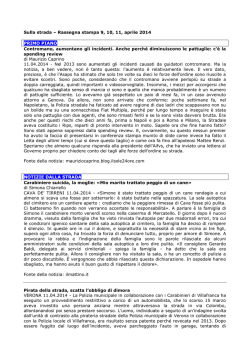 Leggi la rassegna del 9, 10, 11 aprile