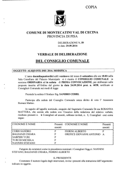 aliquote imu 2014 - Comune di Montecatini Val di Cecina