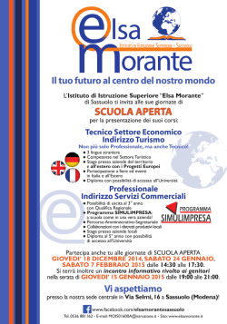 scuola aperta - IPSSCT "Elsa Morante"