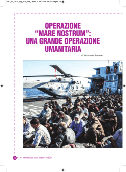 operazione &ldquo;mare nostrum&rdquo;: una grande operazione umanitaria