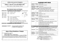 CALENDARIO SANTE MESSE - collaborazione pastorale volpaghese