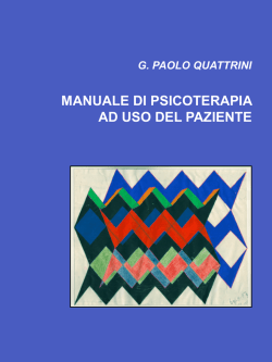manuale di psicoterapia ad uso del paziente