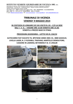 TRIBUNALE DI VICENZA - Istituto Vendite Giudiziarie di Vicenza