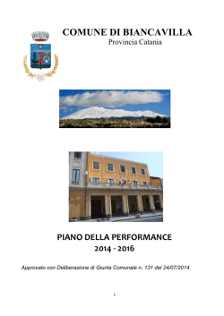 piano della performance 2014 - 2016