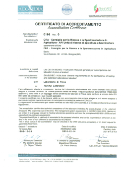 Certificato di accreditamento - CRA-API