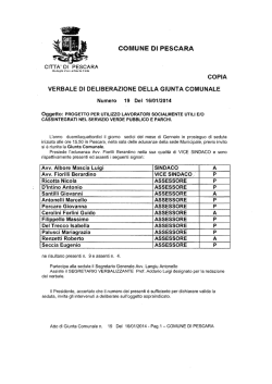 COMUNE DI PESCARA ASSESSORE ASSESSORE ASSESSORE