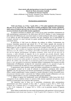 Osservatorio giurisprudenza amministrativa