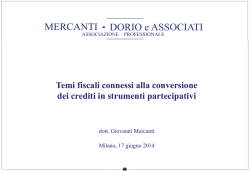 SFP assimilati alle azioni - Mercanti Dorio e Associati