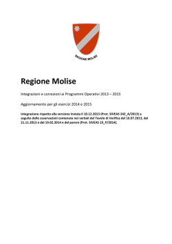 Aggiornamento e integrazione ai PO 2013-2015
