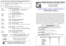 Foglio settimana 4 gennaio 2015