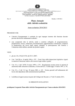 Piano delle Attivit&agrave; - Liceo Scientifico "Leonardo Leo"