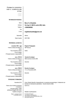 FORMATO EUROPEO PER IL CURRICULUM VITAE