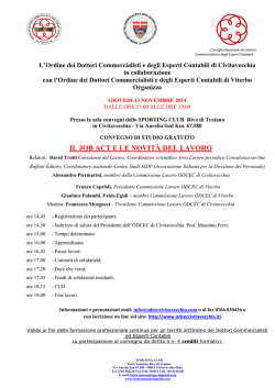 Locandina evento - Odcec Civitavecchia