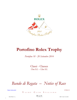 Notice of Race - Yacht Club Italiano