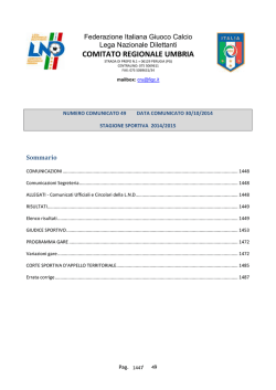 Comunicati Ufficiali - FIGC Comitato Regionale Umbria