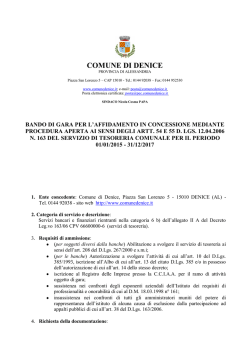 bando di gara e capitolato speciale