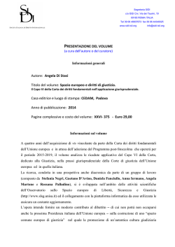 PRESENTAZIONE DEL VOLUME Autore: Angela Di Stasi