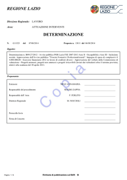 Testo della Determinazione G11525 del 07/08/2014 - Portalavoro