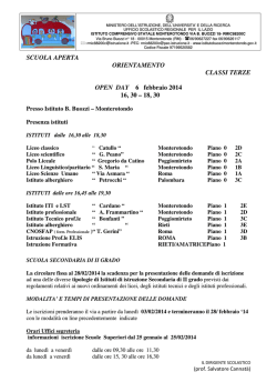 Avviso Open Day - Istituto Comprensivo Monterotondo Via B. Buozzi