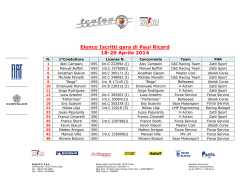 Elenco Iscritti gara di Paul Ricard 18-20 Aprile 2014