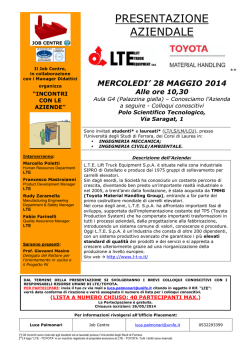 PRESENTAZIONE AZIENDALE - Universit&agrave; degli Studi di Ferrara