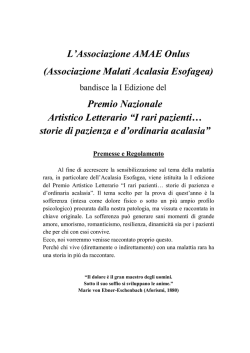 Premio Nazionale Artistico Letterario &ldquo;I rari pazienti&hellip;