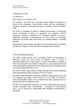 curriculum predisposto per Giarini