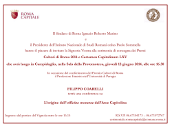 Cultori di Roma 2014 e Certamen Capitolinum LXV che avrà luogo
