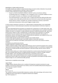 DESCRIVERE LA TEORIA CINETICA DEI GAS - E