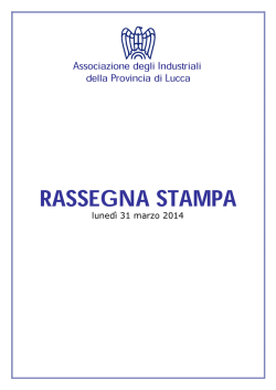 Rassegna Stampa 31 marzo 2014