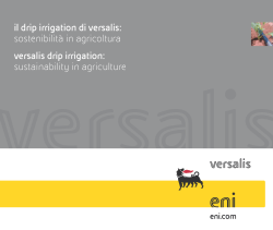 il drip irrigation di versalis: sostenibilit&agrave; in