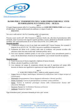 BANDO ALBO FORMATORI - Comune di Aci Catena