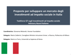 Proposte per sviluppare un mercato degli inves men