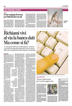 Richiami vivi: si crea un data-base