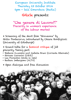 "Che genere di Lavoro?!" - EUI Blogs