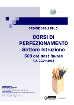 clicca qui per scaricare la brochure a.a. 2014/2015