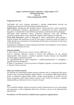 LTI I_14-15_programma - Dipartimento di Lingue, Letterature e