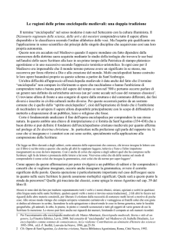 Le ragioni delle prime enciclopedie medievali: una doppia