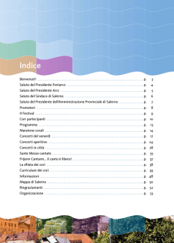 Salerno sabato 8 - ore 20,00