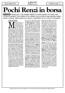 Pochi Renzi in borsa