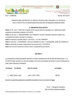 graduatoria infanzia e primaria definitiva MAD 2014-2015