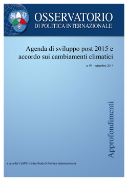 Agenda di sviluppo post 2015 e accordo sui cambiamenti climatici